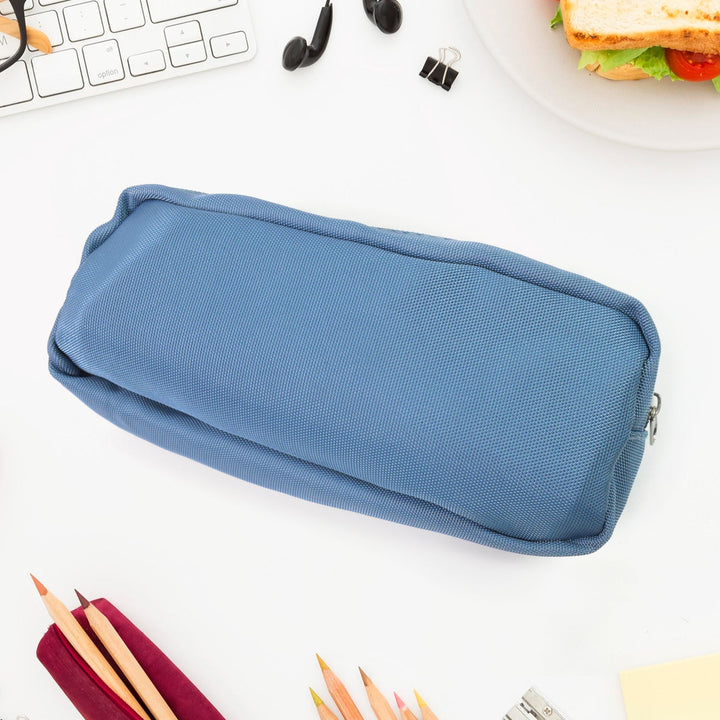 Pencil Pouch With Zipper, Students Pencil Case Large Capacity, Makeup Pouch, Stationery Bag (1 Pc / 2 Compartment) - TezCart