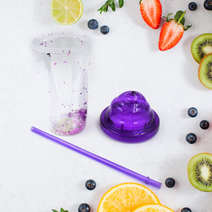 High Quality Plastic Creative Cold Drink Cup / Tumble, Reusable Tea Coffee Tumbler with Lid and Straw, Double Wall Plastic Drinking Sport Bottle, Travel Tumbler (1 Pc / Mix Color) Your Brand