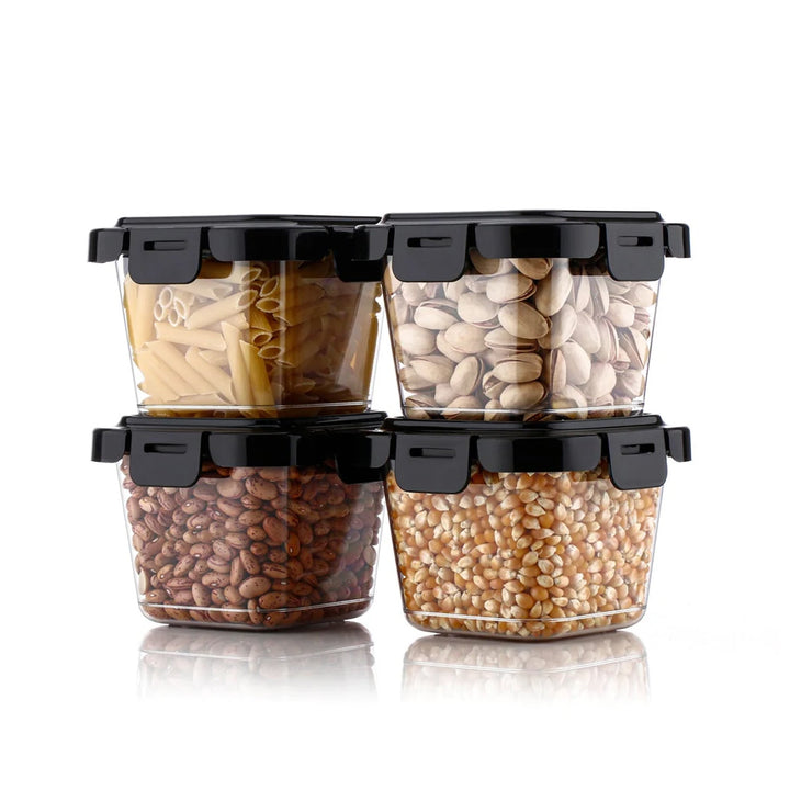 Plastic Food Storage Containers with Lid (4 Pcs Set / 500 ML) - TezCart