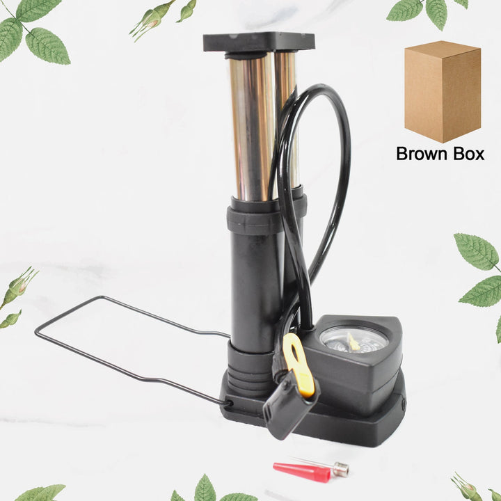 Foot & Portable & High Pressure Double-Cylinder Air Pump (1 Pc) - TezCart