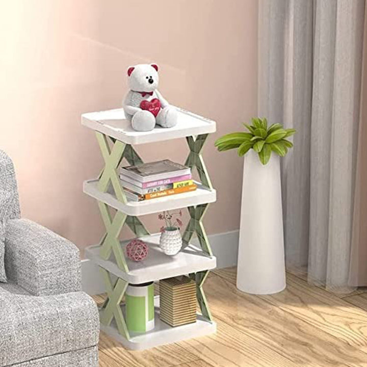 4 LAYER SHOES STAND, SHOE TOWER RACK SUIT FOR SMALL SPACES, CLOSET, SMALL ENTRYWAY, EASY ASSEMBLY AND STABLE IN STRUCTURE, CORNER STORAGE CABINET FOR SAVING SPACE Your Brand