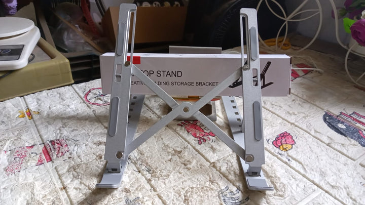 Laptop Stand for Desk | Metal Portable Laptop Stand, with 6 Adjustable Angles | Laptop Riser, Phone, and Tablet Stand | Compatible for All Laptop Your Brand