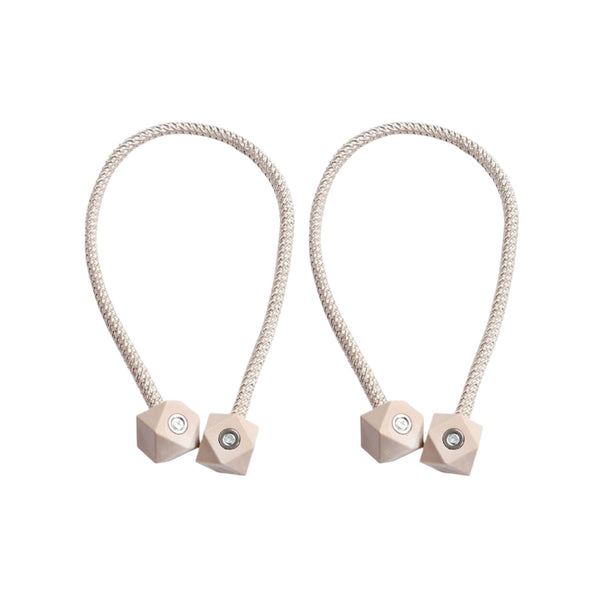 Non-Magnetic Curtain Tiebacks: Decorative Pearl Design (2 Pc, (Without Magnet Buckle) Your Brand