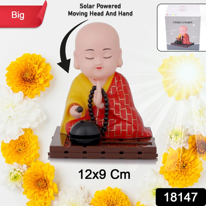 Solar Powered Sitting Buddha Statue,  Moving Head and Hand (1 Pc / Big) - TezCart