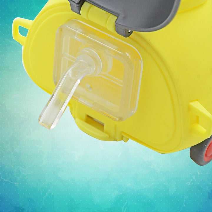 Cute Plastic Bug Shape Water Bottle with adjustable shoulder strap, 4 wheel &  Straw, portable drinking cup Water Bottle For Kids | Water Bottle | Return Gift For Kids | Water Bottle With Straw | School Kinds Water Bottle (1 Pc) Your Brand