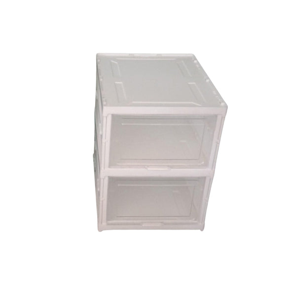 Stackable Multifunctional Storage, for Clothes Foldable Drawer Shelf Basket Utility Cart Rack Storage Organizer Cart for Kitchen, Pantry Closet, Bedroom, Bathroom, Laundry (2 / Layer 1 Pc) Your Brand