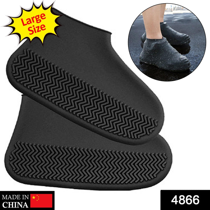 Non-Slip Silicone Rain Reusable Anti skid Waterproof Fordable Boot Shoe Cover ( Large ) Your Brand