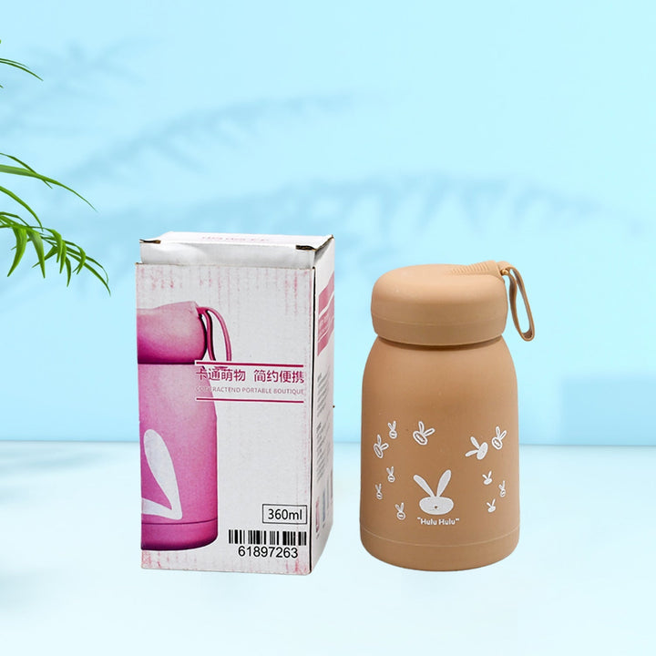 Cute water bottle for kids - 330 ml Cute Bunny Water Bottle | Cute Rabit Print Water Bottle for Boys and Girls | Kids Return Gift | Water Bottle Sipper | Insulated Water Bottle (MOQ :- 100 Pc) Your Brand