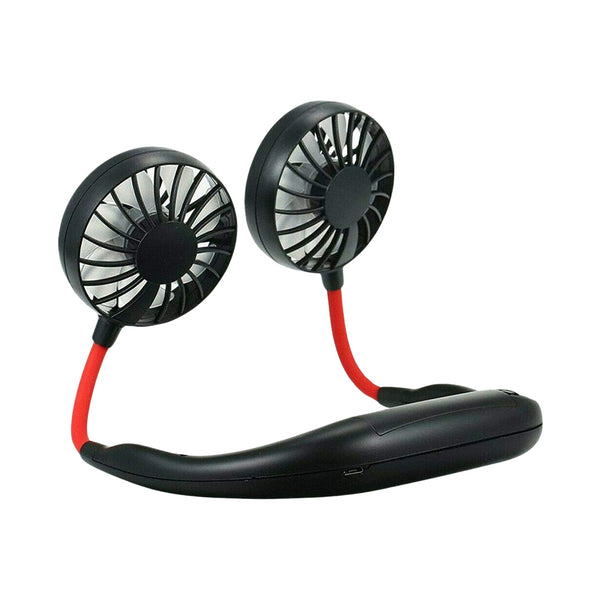 Hand Free Personal Fan - Portable USB Battery Rechargeable With Battery Comaprtment Mini Fan - Headphone Design Wearable Neckband Fan Necklance Fan Cooler Fan for Home, Sport, Camping, Beach, Travel, Office (Battery Not Included) Your Brand