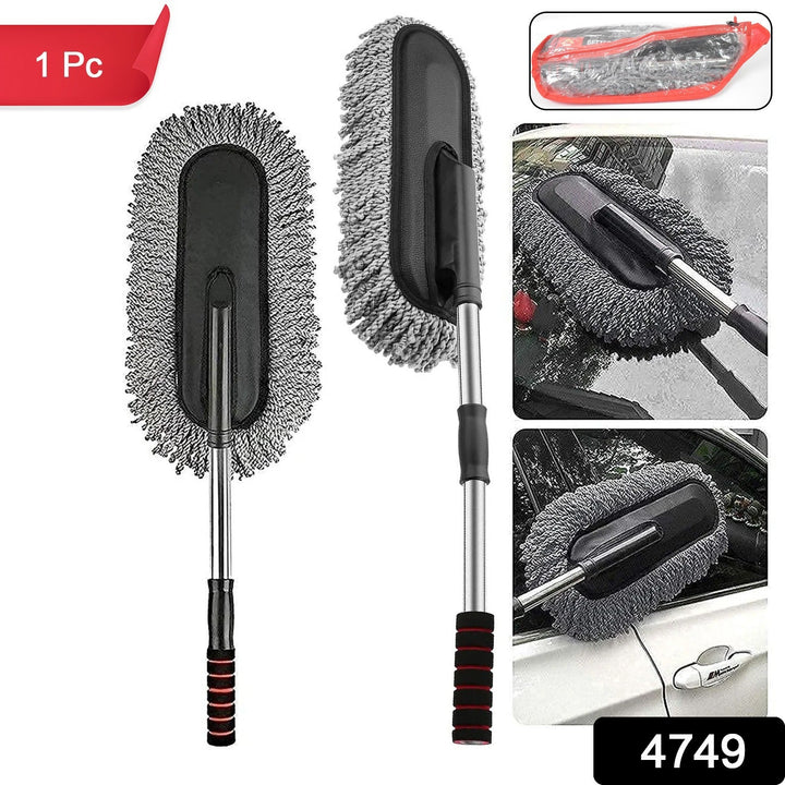 Car Duster, Long Retractable / Soft / Non-Slip / Handle Multipurpose Microfiber Wash Brush Vehicle Interior and Exterior Cleaning Kit with for Car, Boats or Home Your Brand