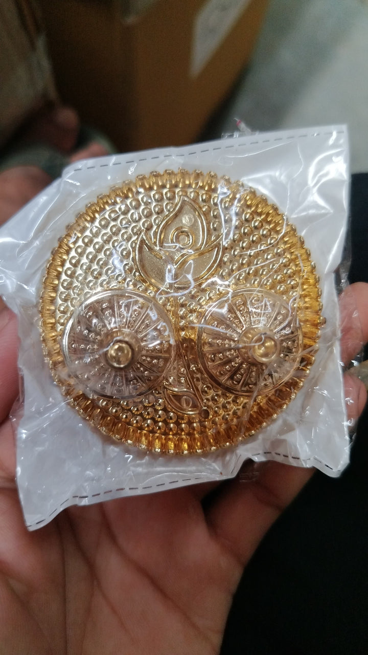 Round Shape Special Puja Thali, Kumkum Thali Holder (1 Pc / Small) - TezCart