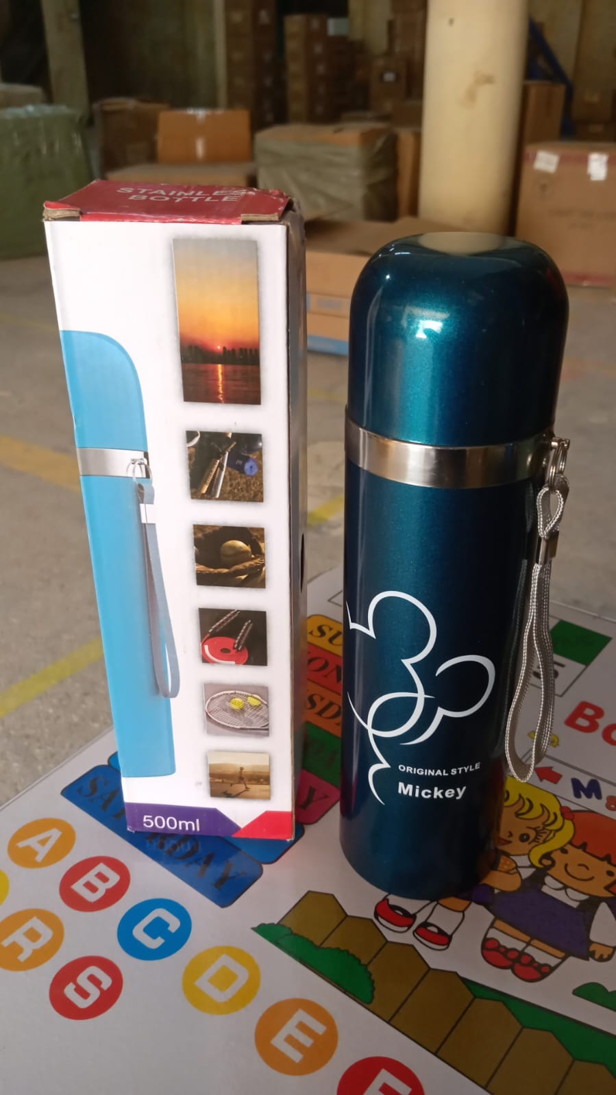 Stainless Steel Thermal mug / Water Bottle, vacuum flask (500 ML / 1 Pc / Mix Color) Your Brand