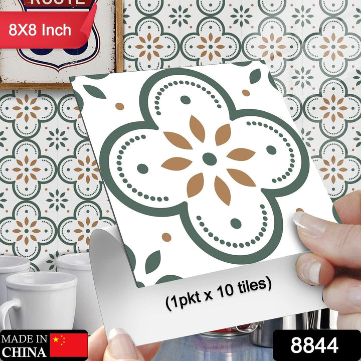 Peel and Stick Floor Tiles Kitchen / Bathroom Backsplash Sticker Detachable Waterproof DIY Tile Stickers for Wall Decoration Tiles Home Decoration (8x8 Inch / 10 Pcs Set) Your Brand