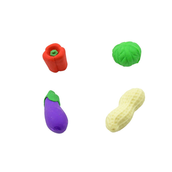 Mini Cute Vegetable & Fruit Erasers (4 Pc): Pencil Rubbers for Kids Your Brand