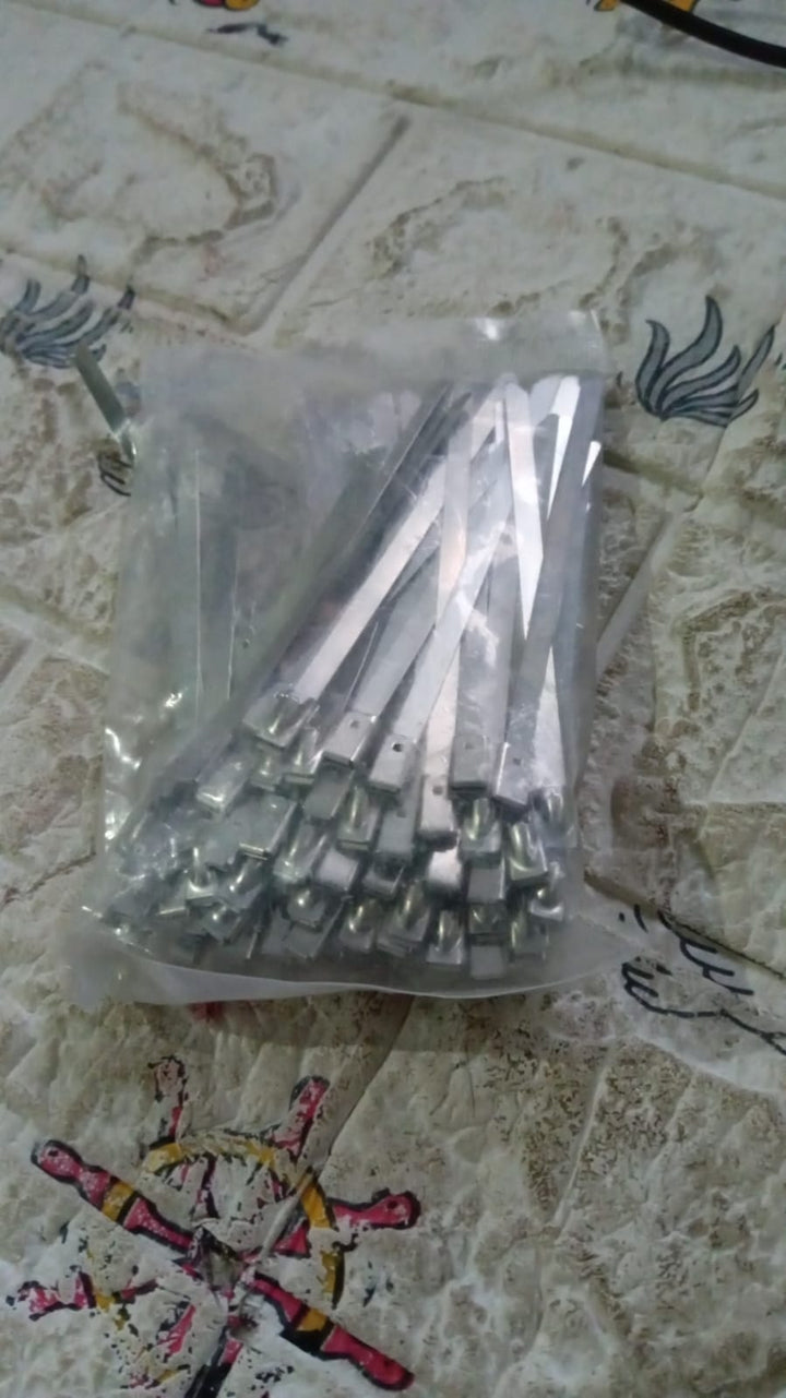 Stainless Steel Cable TIE Used for Solar, Industrial and Home Improvement Multipurpose HIGH Strength, Self-Locking Zip Ties, Multi-purpose Tie, Portable Rustproof 100Pcs Wide Application Zip Tie Set for Building (4.6x100MM /  100 pcs Set) Your Brand