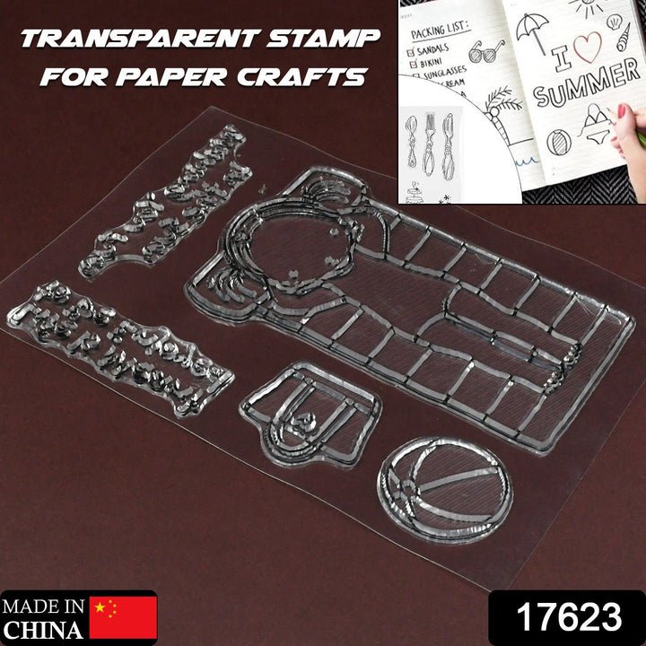 Reusable Rubber Stamp, TPR Stamp DIY Accessories Good Stamping Effect DIY Transparent Stamp Stick Repeatedly for Envelope for Diary for Invitation Letter, Photo Album Decoration for Paper Crafts (Mix Design / 1 Set) Your Brand
