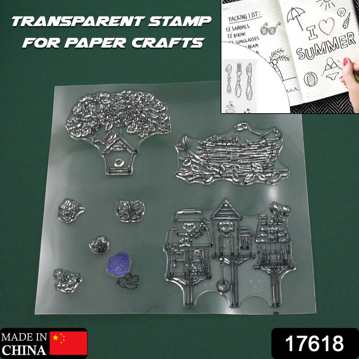 Reusable Rubber Stamp, TPR Stamp DIY Accessories Good Stamping Effect DIY Transparent Stamp Stick Repeatedly for Envelope for Diary for Invitation Letter, Photo Album Decoration for Paper Crafts (Mix Design / 1 Set) Your Brand