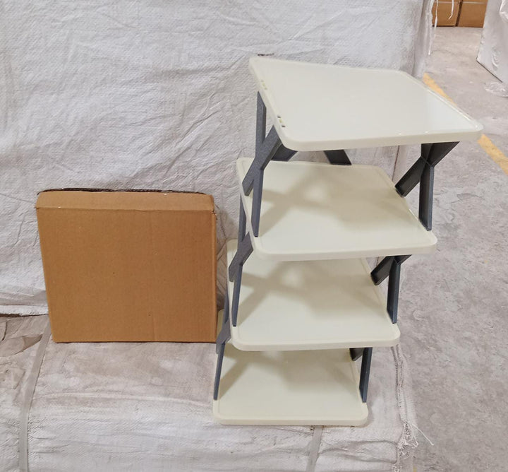 4 LAYER SHOES STAND, SHOE TOWER RACK SUIT FOR SMALL SPACES, CLOSET, SMALL ENTRYWAY, EASY ASSEMBLY AND STABLE IN STRUCTURE, CORNER STORAGE CABINET FOR SAVING SPACE Your Brand