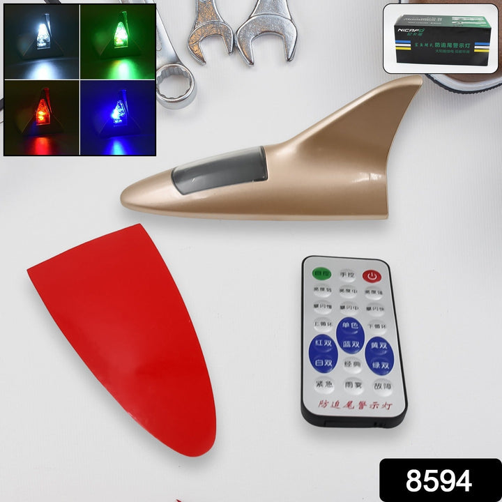 Shark Fin Light With Remote, LED Signal Antenna Solar Shark Fin Car Roof Light Sensor Decoration Flashing Lamps, Solar Powered Radio Signal for Car Lamp Accessories (1 Pc)  Your Brand