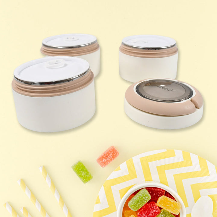 Ganesh Smart Stack 3 Layer Portable Lunch Box Stainless Steel Airtight Leak-Proof Lunch Box for Office, School, Picnic: Color May Vary (3 Layer) Your Brand