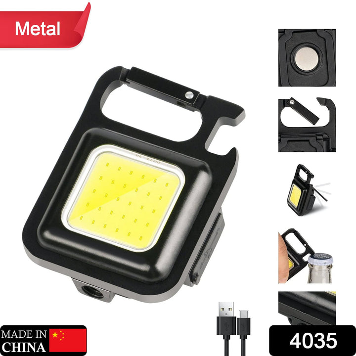 Rechargeable Keychain Mini Flashlight with 4 Light Modes,Ultralight Portable Pocket Light with Folding Bracket Bottle Opener and Magnet Base for Camping Walking Your Brand