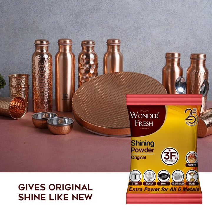 Shining Powder, Cleans and Polishes Copper, Brass, Silver, Aluminum, Iron, and Steel, Removes Tarnish and Oxidation (200 GM) Your Brand