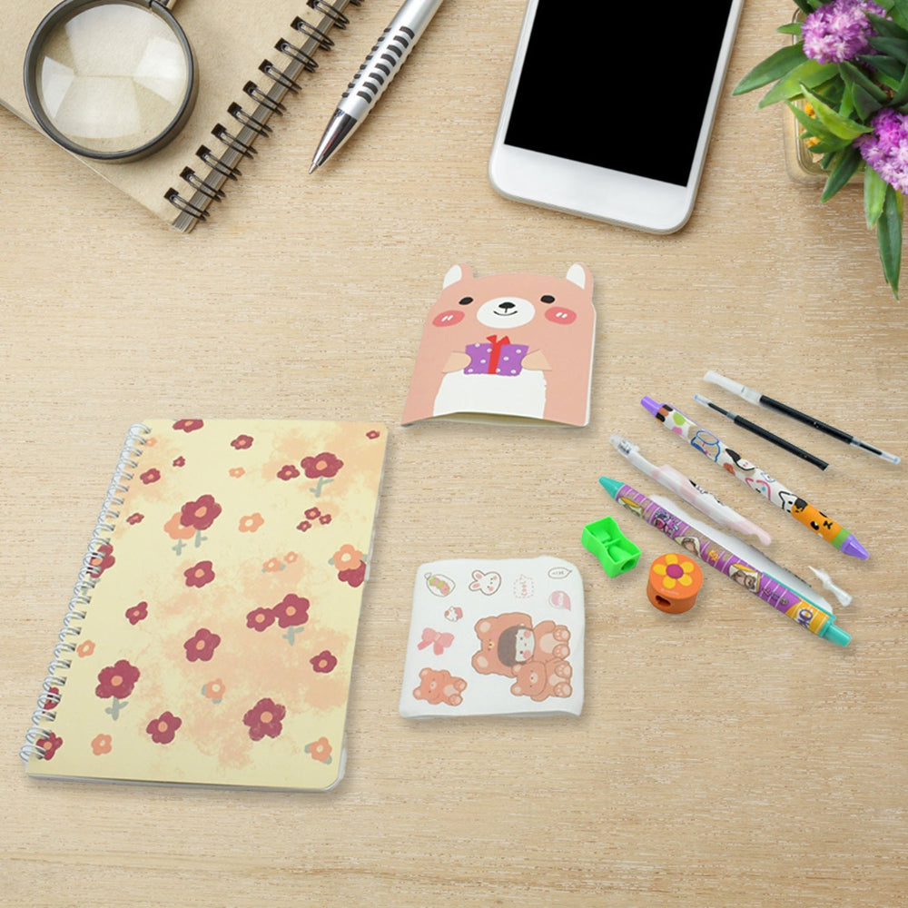 Cartoon Stationery Box  Cartoon Design School Box Book , diary , Pen , Eraser, Sharpner , Sticker & Pen Refill Student Gift School box  (1 box) Your Brand