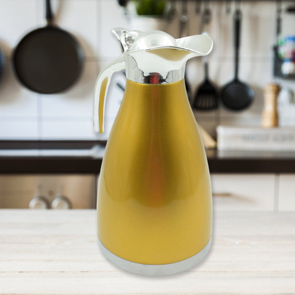 Vacuum Insulated Kettle Jug, Vacuum Insulated Thermos Kettle Jug Insulated Vacuum Flask, Vacuum Kettle Jug Stainless Steel For Milk ,Tea ,Beverage Home Office Travel Coffee (1.5 Ltr / 1Pc) Your Brand