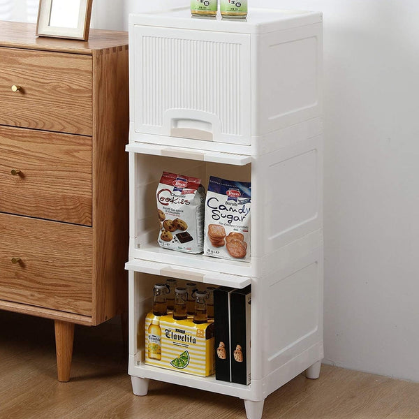 Multipurpose Storage Cabinet, Storage Solutions plastic drawers || Multi Layer Wardrobe Storage Drawers || Foldable Multipurpose Drawer Units For Kitchen, Bathroom, Bedroom, Cloth (3 Layer) Your Brand
