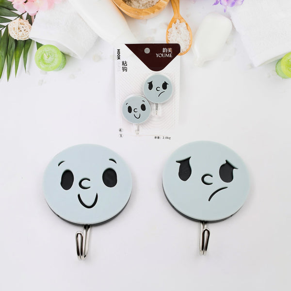 Multipurpose Self-Adhesive Hooks (2 Pc): Heavy Duty, Waterproof, Wall Mount (Bathroom, Kitchen) Your Brand
