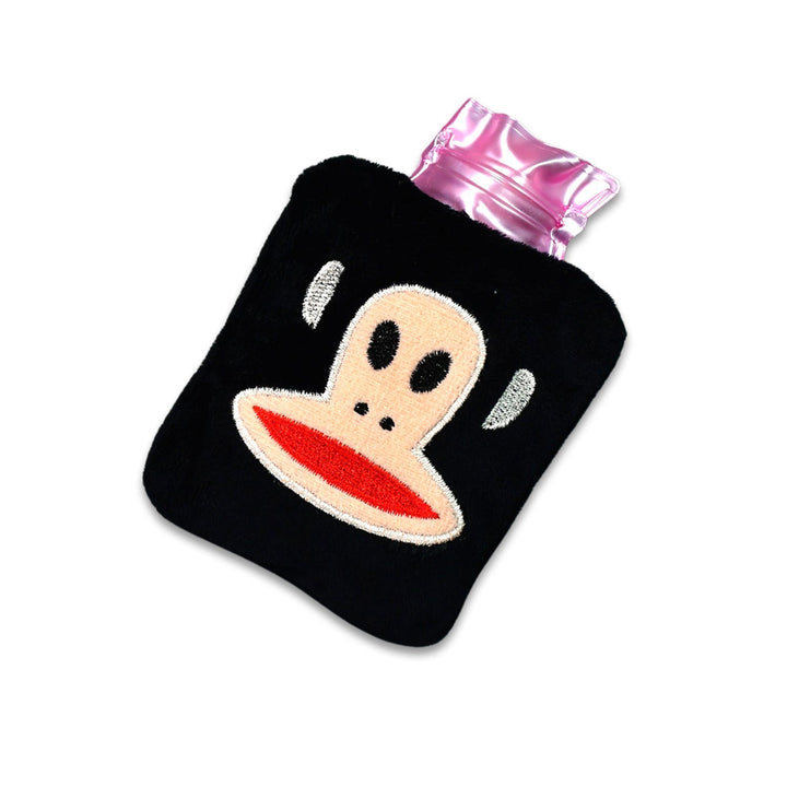 Black Monkey Small Hot Water Bag with Cover for Pain Relief Your Brand