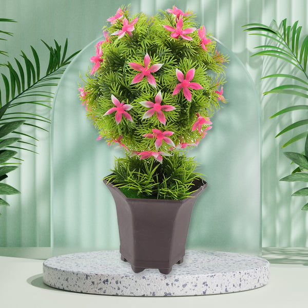 Wild Artificial Flower Plants with Cute Pot | Flower Plant for Home Office Decor | Tabletop and Desk Decoration | Artificial Flower for Balcony Indoor Decor, Plants for Living Room (1 Pc) Your Brand