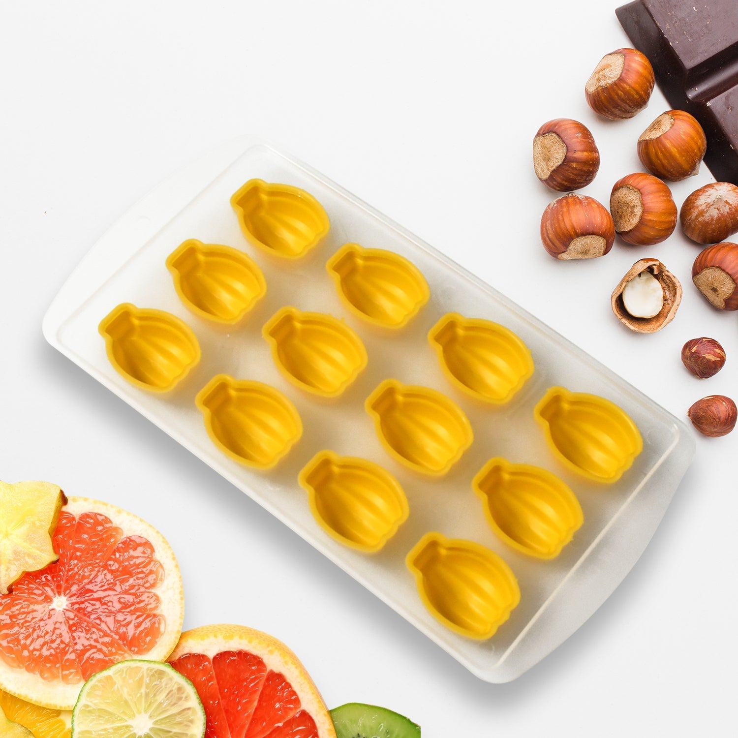 Silicone Mold Ice Cube Tray Creative Sweet Multi Type Ice Tray , Ice Cube Trays Multi Fruit Shape Ice Tray (1 Pc) Your Brand