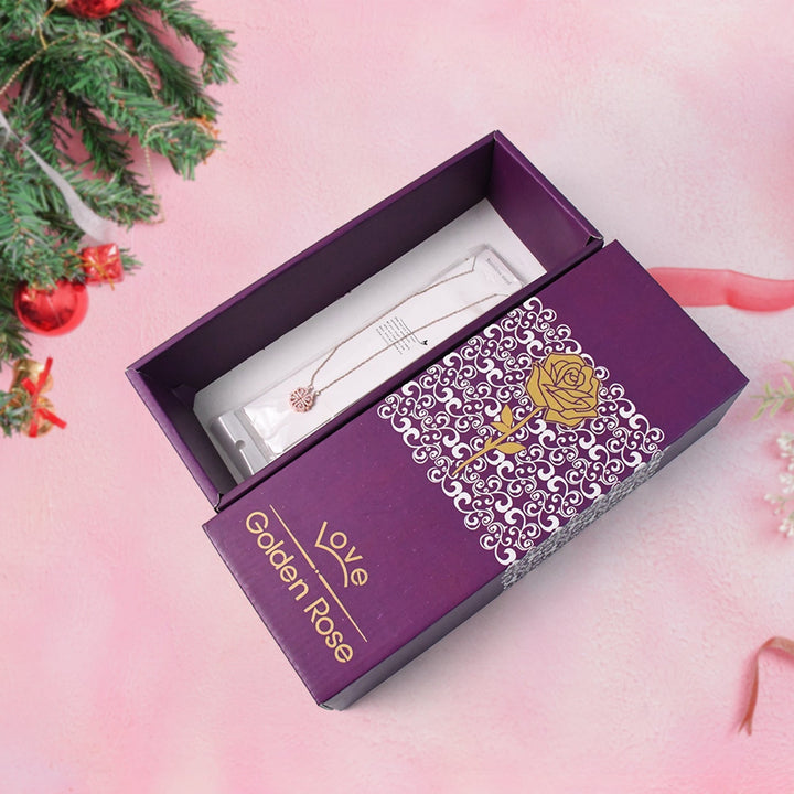 Golden Rose & Necklace Set Perfect Gift Set your brand
