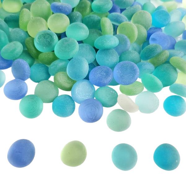 Glass Gem Stone, Flat Round Marbles Pebbles for Vase Fillers, Attractive pebbles for Aquarium Fish Tank. Your Brand