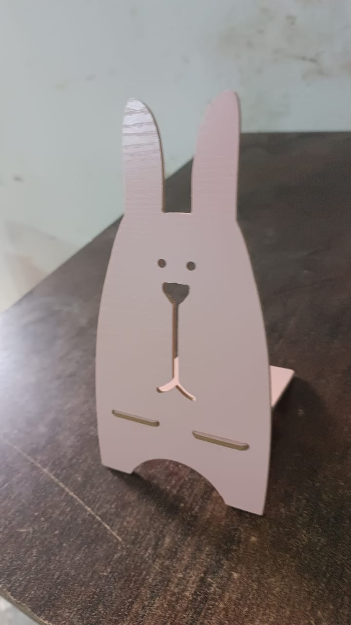 Wooden Cute Lovely Rabbit Design Mobile Stand (1 Pc) - TezCart