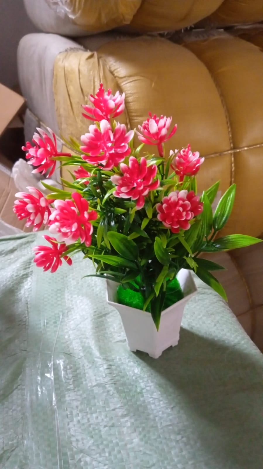Wild Artificial Flower Plants with Cute Pot | Flower Plant for Home Office Decor | Tabletop and Desk Decoration | Artificial Flower for Balcony Indoor Decor, Plants for Living Room (1 Pc) Your Brand