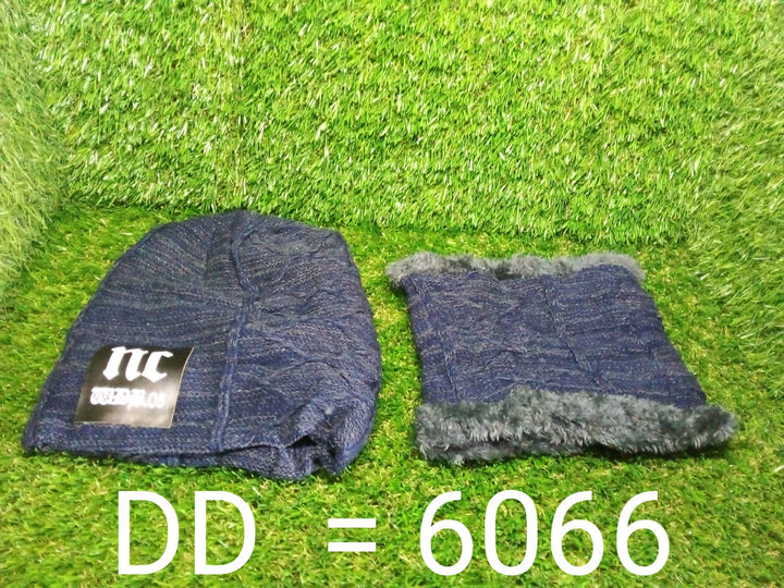Ultra Soft Unisex Woolen Beanie Cap Plus Muffler Scarf - TezCart