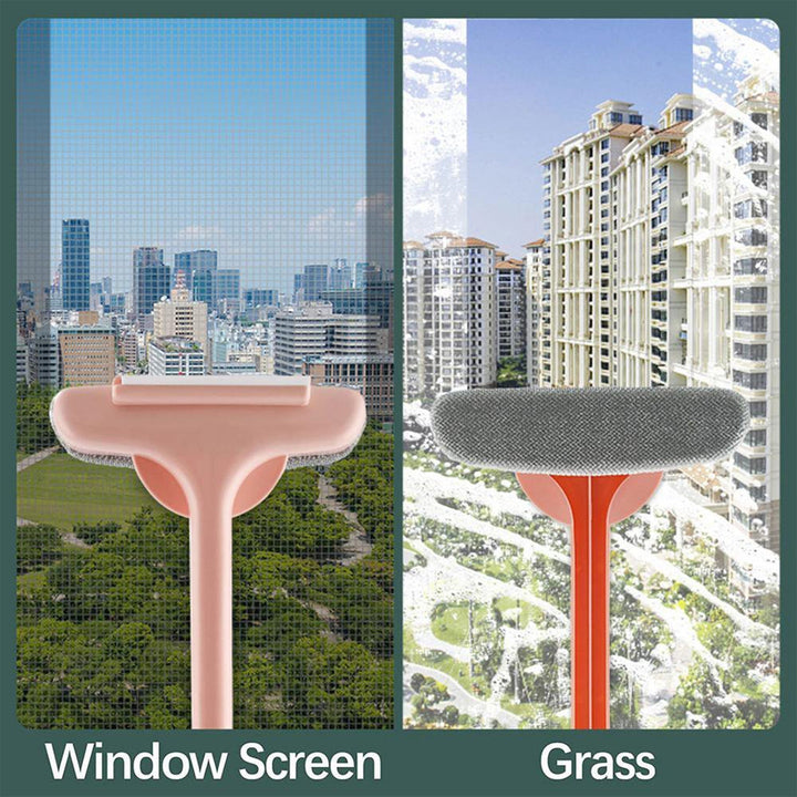 Brush 2 in 1 Mesh Cleaning Brush & Wiper with Extended Handle Window Cleaning Brush Net Cleaner,Magic Window Cleaner Brush, Window Mesh Cleaner (1 Pc) Your Brand