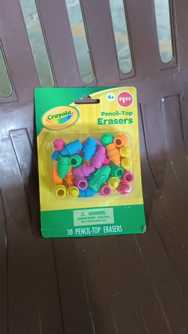 Pencil Top Eraser Rubber Erasers (1 Pc / Mix Color) - TezCart