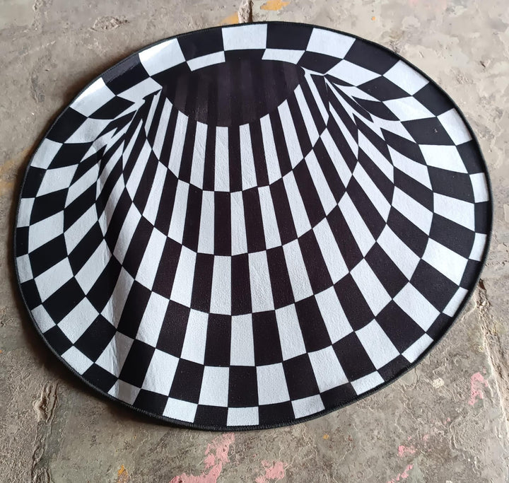 3D Space Round Carpet, Floor Mat Non-Woven Doormat (1 Pc / 78 Cm) - TezCart