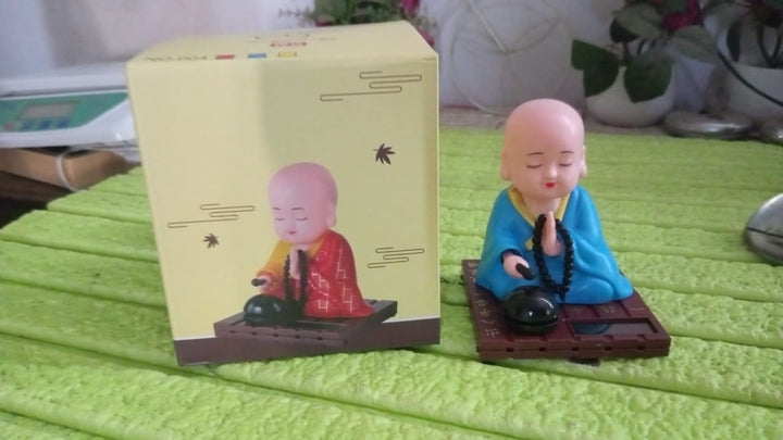 Solar Powered Sitting Buddha Statue,  Moving Head and Hand (1 Pc / Medium) - TezCart