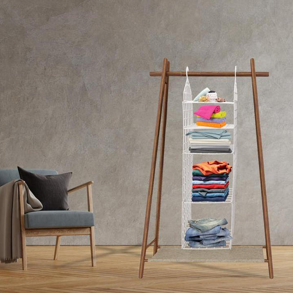 Multipurpose 5 Layer Folding Clothes Storage Racks||Closet for Students Wardrobe Shelves Socks, Scarf, t-Shirt, etc||Hanging Organizer Storage Holders & Racks Your Brand