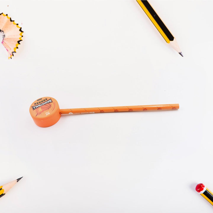 Football & Basketball Stationery Kit – Pencil, Sharpener & Eraser for Kids (Birthday Gift) Your Brand