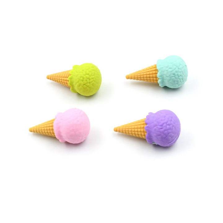 Cone Eraser for Girls & Boys / Eraser for School B'Day Return Gift Party Doughnut Lollipop Ice Cream Theme Shape Erasers Pencils Set for Kids Educational Stationary kit, School Supplies (1 Set 4 Pc) Your Brand