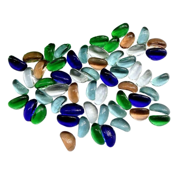 Glass Gem Stone, Flat Round Marbles Pebbles for Vase Fillers, Attractive pebbles for Aquarium Fish Tank. Your Brand