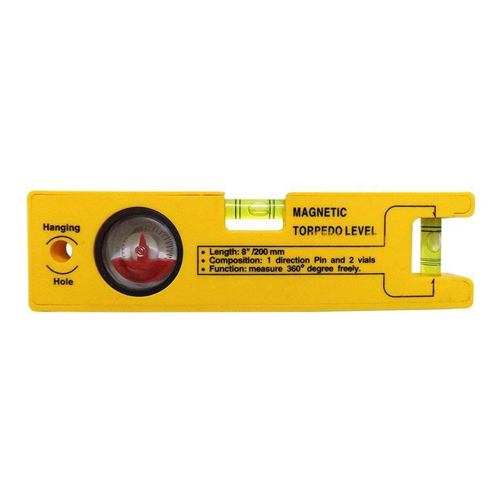 8-inch Magnetic Torpedo Level with 1 Direction Pin, 2 Vials and 360 Degree View Your Brand