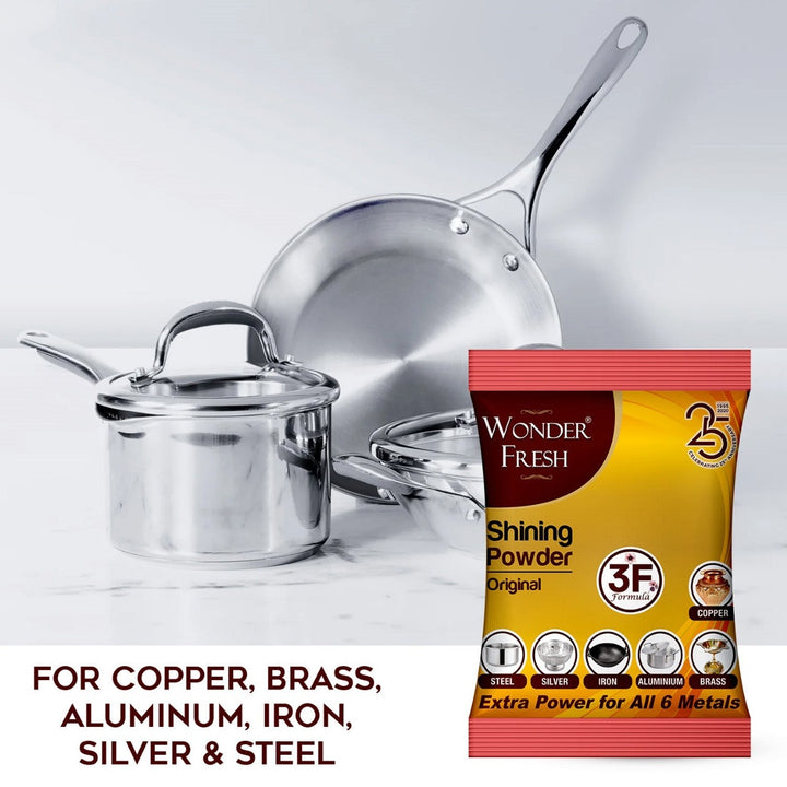 Shining Powder, Cleans and Polishes Copper, Brass, Silver, Aluminum, Iron, and Steel, Removes Tarnish and Oxidation (200 GM) Your Brand