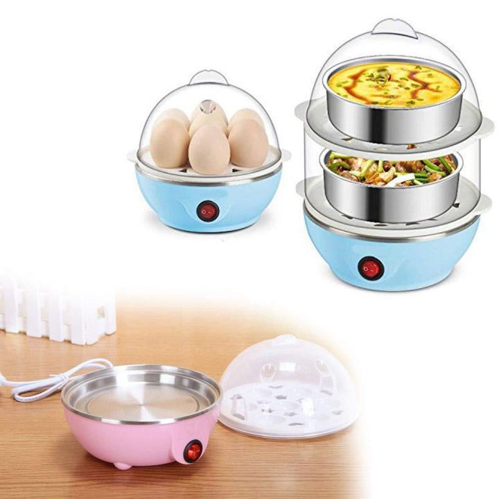 Egg Boiler / Poacher / Cooker / Electric Steamer (2 Layer) - TezCart
