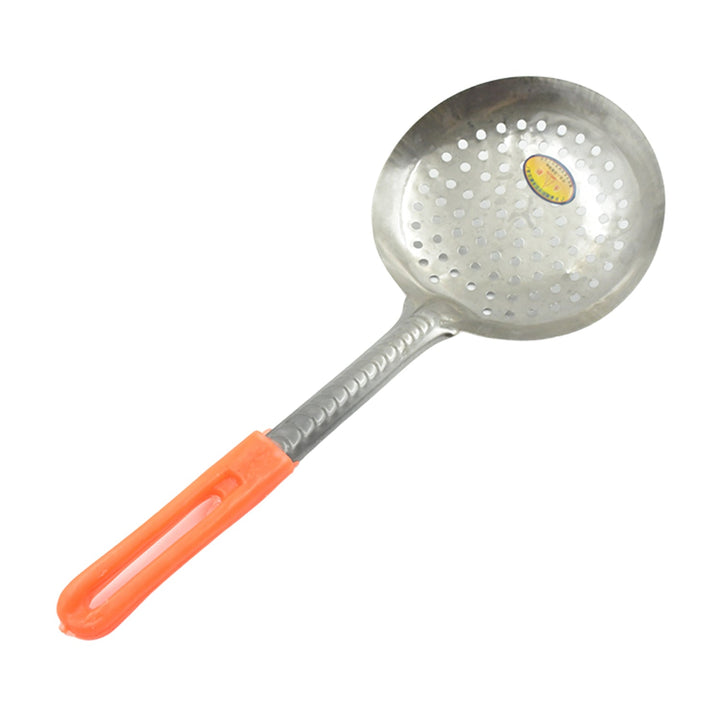 Colander Spoon, Non Slip Hand Polished Thickened Hot Pot Spoon for Kitchen for Restaurant, Stainless Steel Cooking Colander Skimmer Slotted Spoon Kitchen Strainer Ladle with Long Handle for Kitchen Cooking Baking (35 Cm) Your Brand